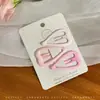 Presilha de Cabelo com Franja Doce Rosa, Acessório de Cabelo Feminino, Presilha Bico de Pato, Grampo de Cabelo Coração de Celebridade da Internet, Presilha de Cabelo Fofa, Acessório de Cabelo