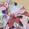 Conjunto Informal de Ropa para Estar en Casa de Manga Larga y Pantalón Largo con Nuevo Estampado Animal Seleccionado Cuidadosamente, Adecuado para Usar como Ropa Exterior, con Cuello de Solapa, Conjunto de Pijama Transfronterizo