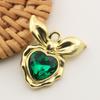Variedade de cores Acessórios de liga Pingente de vidro Bow Love Pendant diy Hand Earrings Roupas com coração de pêssego