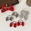 Pinza para el pelo con lentejuelas plateadas de alta gama estilo coreano, accesorios para el pelo de lazo para niños, diadema, pinza lateral para niña pequeña, tocado