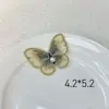 Parche de Mariposa Bordado con Perlas de 5 cm Mariposa de Tul Tricolor Estilo Antiguo Pasador de Pelo Accesorio para el Cabello Parche de Tela Decoración Hanfu