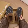 Pantuflas de Peluche de Lunares para Mujer 2026 Otoño/Invierno Más Terciopelo Suela Suave Slip-ons Perezosos Zapatos de Algodón para Exteriores Zapatos Perezosos