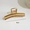 Pinza de Garra Mediana Brillante de Aleación Metálica Pinza Tiburón Peinado Semirecogido Parte Trasera de la Cabeza de Gama Alta Tocado Estilo Coreano Pinza para el Cabello
