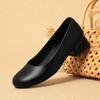 Zapatos de Trabajo de una Pieza para Envío Directo con Suela Suave y Tacón Grueso sin Cordones Zapatos de Vestir Negros Commute Formal de Trabajo Zapatos de Cuero para Mujer Zapatos para Mujer