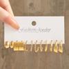 Pendientes de metal con perlas geométricas en forma de C, 18 juegos de pendientes para mujer, joyería transfronteriza de moda creativa y exquisita de Europa y Estados Unidos