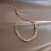 Pulseira Ajustável Flor Rombo Zircônia Vazada Leve Luxo High-End Pulseira Fashion Versátil Simples