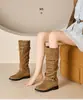 Botas vintage apiladas de cuero suave con aumento interno de altura para mujeres petite, botas altas que moldean las piernas y crean un efecto adelgazante, botas de equitación de otoño
