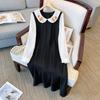 Ropa para Mujer Tallas Grandes 60-175kg Vestido Falso de Dos Piezas con Cuello de Muñeca Estilo Otoño para Niñas Gorditas