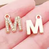 Colgantes de Letra P del Alfabeto Inglés en Oro de 26 Quilates con Diamantes, Dijes Mayúsculos en Inglés, Collares Pendientes DIY, Accesorios de Joyería Transfronterizos