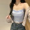 Top sin tirantes grande puro dulce Spice Girl plisado pequeño con tirantes chaleco de espalda hermosa con almohadilla en el pecho envolviendo el pecho ajustado para llevar debajo mostrando el pecho