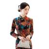 Nuevo cheongsam de algodón con forro polar para otoño e invierno, vestido de manga larga estilo chino mejorado, retro para personas de mediana edad y mayores, falda gruesa