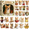 Nuevo Navidad Perfecta - Calendario de Adviento Caja Sorpresa Decoración de Árbol de Navidad Colgante Acrílico para Amantes de los Gatos