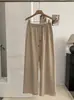KEKEZOON 2026 Otoño Nuevo Estilo Coreano Elástico Cintura Alta Cordón Pierna Ancha Pantalones Deportivos Mujer Sueltos Largos 8907