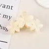Nuevo Clip para el Cabello de Una Pieza con Gradiente Transfronterizo Flor de Frangipani Pinza Grande para el Cabello Pinza de Tiburón Escarchada Flor de Cinco Pétalos Pinza para el Cabello