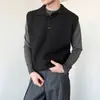 Atmosfera de Outono e Inverno Colete de Tricô Preguiçoso com Lapela para Homens e Mulheres Caimento Limpo Versátil Cor Sólida Top Sem Mangas