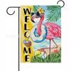 2024 Nuevo Verano Transfronterizo Bandera de Jardín de Flamenco Bandera Floral de Piscina de Árbol de Coco Tropical de Bar de Playa