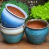 Vaso Grande de Terracota Feito à Mão, Vaso de Cerâmica Rústica de Grande Diâmetro para Suculentas e Flores, Vaso de Cerâmica para Plantas Suculentas com Formato de Tronco Velho