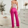 2024 nuevo TEMU ropa de hogar para mujer transfronteriza pantalones de tirantes europeos y americanos traje de pijama casual cómodo se puede usar fuera
