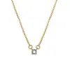 Collar de Oro Popular en Europa y América con Piedras de Nacimiento de los Doce Signos del Zodiaco Cadena para Clavícula de Circonita Amatista Esmeralda para Mujer