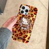 Funda personalizada con estampado de leopardo Kt Cat para Apple 16 Promax, iPhone 15, soporte magnético 14, linda 13 coreana