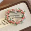 Pasador Rosa con Forma de Corazón para Primavera y Verano para Mujer, Pin Lateral con Flores, Pin Dulce Bb, Accesorio para el Cabello con Atmósfera Adulta