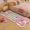 Alfombra de Imitación Cachemir con Dibujos Animados Lindos para Dormitorio, Manta Antideslizante para Mesita de Noche, Manta para Sofá Resistente al Desgaste y a las Manchas para el Hogar, Esterilla Refrigerante para Ventana de Mirador