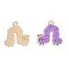 Venta al por mayor transfronteriza de accesorios para joyería DIY: colgantes de esmalte con forma de insecto de dibujos animados, collares hechos a mano, llaveros y dijes pequeños de aleación