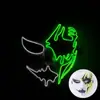 Máscara Luminosa de Halloween Terrorosa Aterradora Máscara Luminosa LED Luz Fría Fiesta de Baile Disfraces Accesorios