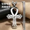 Colgante de collar de acero inoxidable para hombre con forma de cruz, joyería de ángel, artículo de moda de venta caliente transfronteriza