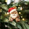 Colgante de Carta de Jengibre de Papá Noel Decoraciones para Árbol de Navidad Adornos Navideños Colgantes de Cartas de Navidad