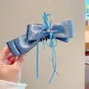 Novo Acessório de Cabelo Presilha Banana com Laço 2026, Estilo Universitário Presilha Mágica para Rabo de Cavalo Alto para Mulheres, Presilha de Garra Exquisita e Sofisticada