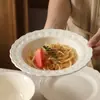 Juego de vajilla de cerámica repujada estilo francés, que incluye platos estilo occidental, fuentes para servir, tazones para arroz, tazones para fideos y tazones para sopa, perfecto para uso doméstico y como regalo de inauguración
