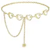 Cadena de cintura de metal con forma de corazón retro transfronteriza europea y americana para mujer, cadena corporal de pentagrama de una sola capa ajustable, disponible para venta al por mayor
