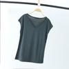 Camiseta fina modal sin mangas para mujer, cuello en V, manga corta, holgada, informal, combinable, talla grande, primavera y verano