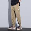 Calça cônica Four Seasons, calça casual simples tridimensional masculina, calça masculina versátil e solta calça amarrada no tornozelo, homens;