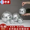Esfera de Espejo Reflectante Bola de Discoteca Láser Barra Adorno de Pastel Decoración Colgante Bola Láser Flor de Seda Universal