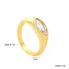 Anillos Nuevos de Estilo Europeo y Americano Transfronterizos para Mujer, Anillo de Ojo con Diamante de Diseño de Nicho, Anillo Individual de Circonita, Anillo de Acero Inoxidable