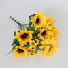 Simulación de flores de eucalipto y girasoles, accesorios para sesiones de fotos, diseño de lugar de celebración de bodas, estudiantes con flores decorativas de girasoles