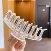 Presilha de cabelo garra para primavera e verão, grampo de cabelo feminino, estilo coreano, novo modelo 2026, preto, elegante, adiciona volume, presilha tubarão extragrande