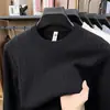 Suéter de punto de manga larga para hombre para otoño e invierno, una camiseta/suéter cálido, de cuello redondo, para poner encima, antibacteriano y grueso para capas