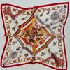 Novo Lenço Quadrado Versátil Rao Yun 53 Primavera/Verão 100% Seda Crepe Cetim Feminino com Padrão Floral Geométrico e Diferentes Estilos de Cor