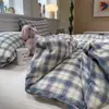 Conjunto de cama de algodão lavável de quatro peças para dormitórios estudantis, lençol de solteiro lavável à máquina, capa de edredom, lençol com elástico, conjunto de três peças, adequado para todas as estações