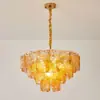 Lustre de Sala de Estar Murano Francês Modelo Designer Villa 2025 Novo Estilo Quarto Sala Lustre de Vidro Estilo Vintage