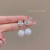 Pendientes de plata 925 con forma de aguja y perla cuadrada con diamantes, pendientes sencillos retro de alta calidad para mujer, joyería para las orejas 2024