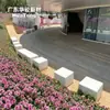 Banco de espera curvo blanco para senderos de parques de concreto, silla de ocio para paisaje de carreteras municipales, hecho a medida