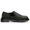 Zapatos de Cuero de Caña Baja Color Verde Crazy Horse con Banda Elástica en la Primera Capa para Mujer, Botines Cortos de Cuero Genuino Estilo Británico Talla Grande, Zapatos Casuales para el Trabajo con Punta Redonda