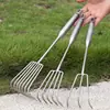 Rastrillo Sólido para Exploración Marina, Acero Inoxidable Espeso para Almejas de Múltiples Dientes Herramienta Doméstica, Rastrillo para Aflojar Tierra de Jardinería para Macetas y Jardines
