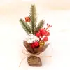 Decoración de Regalo de Navidad Personalizada al por Mayor Accesorios para Cajas de Regalo Regalos Pequeños Plantas Piñas Frijoles Rojos Ramas de Pino Arreglos Florales Artificiales