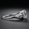 Anillo Zhen Rong deseo Nuevo trapezoidal irregular cuadrado diamante Topacio zafiro Europa y Estados Unidos Anillo bañado en plata 925