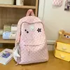 Mochila Escolar Linda de Lunares Estilo Japonés con Conejo para Estudiantes de Secundaria y Preparatoria, Mochila Fresca y Dulce para Salir y Ir de Compras